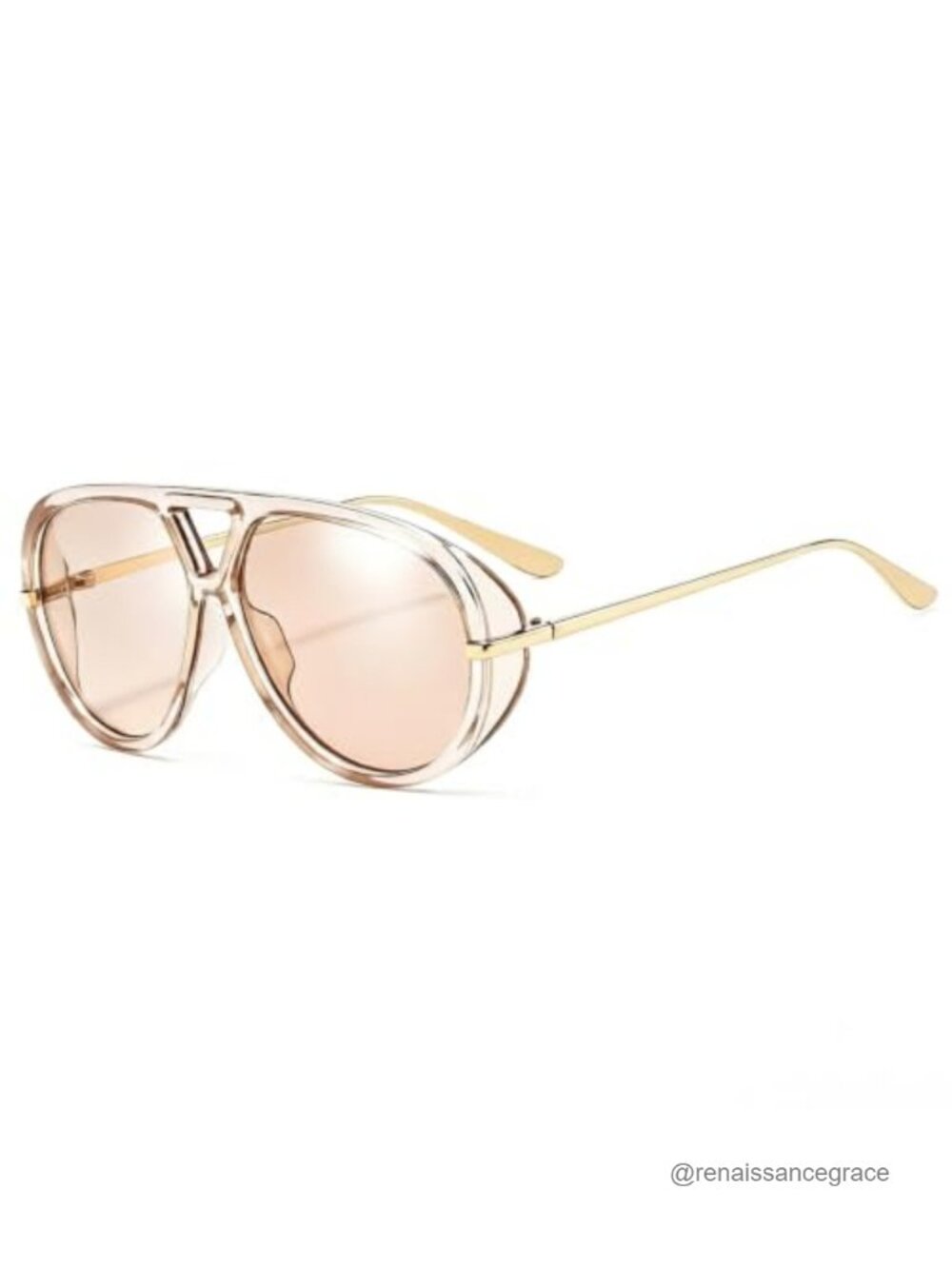 Oversized Vintage Aviator Sunglasses Unisex UV400 Retro Shield Frame